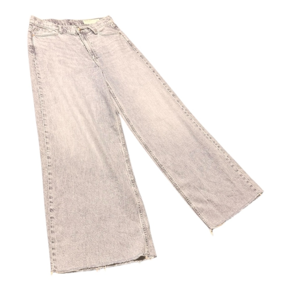Rag and bone Women's Wide-Leg hi rise ankle Jeans 29 light blue raw hem - Picture 6 of 8